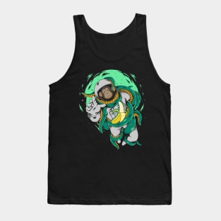 Space Monkey Astronaut Chasing Banana Tank Top